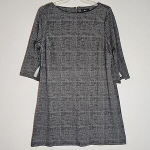 Ellos Dress Womens 18 Plaid Three Quarter Sleeve A Line Career Modern Workwear